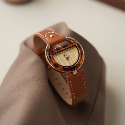 Beatrice Slim Wrist Watch | D-Shaped Dial Wrist Watch