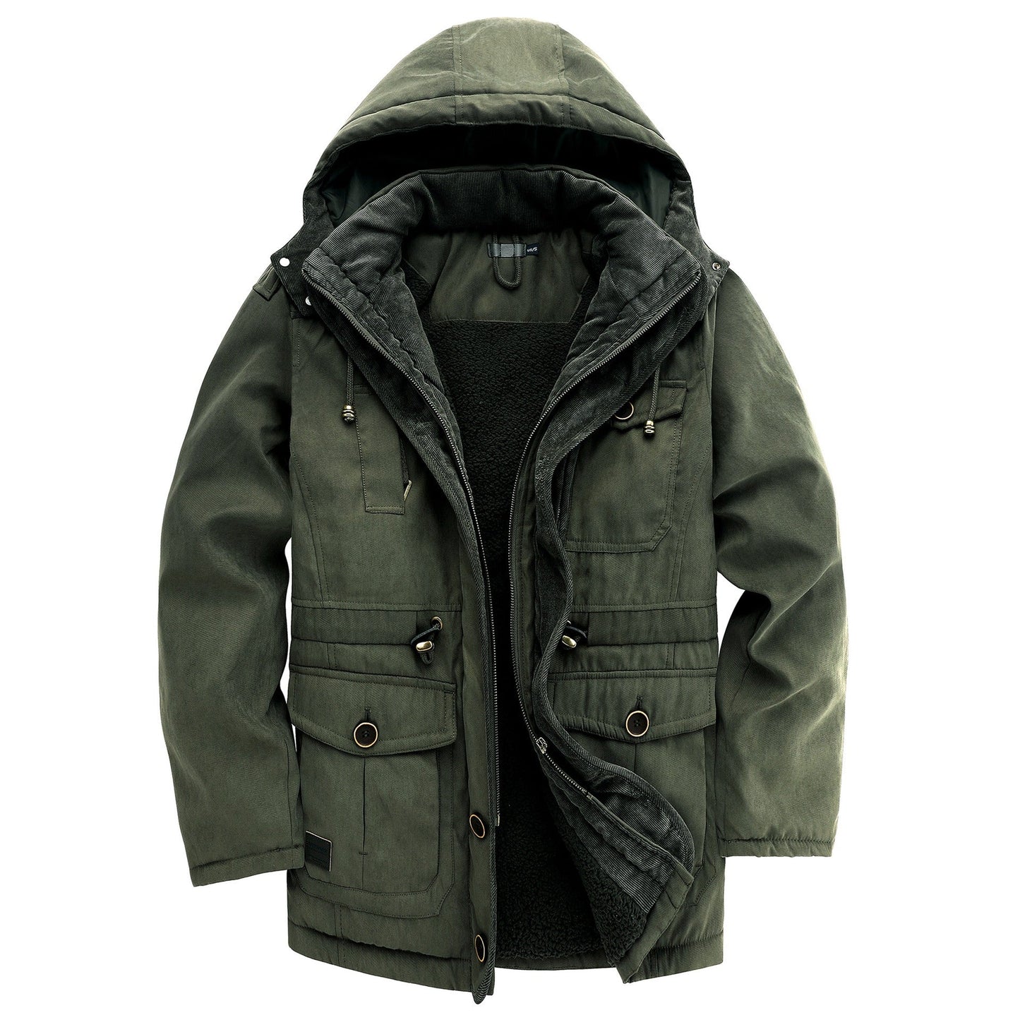 Joshua Hooded Jacket | Fleece Lined, Corduroy Trim Jacket