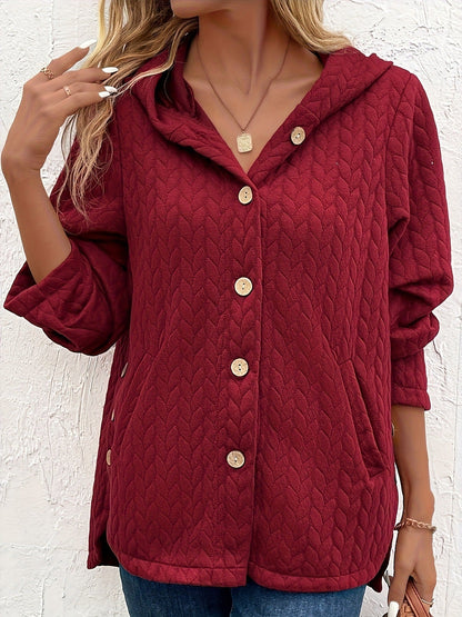 Women's Coat - Quilted fabric - Hood - Mid-thigh length - Relaxed fit