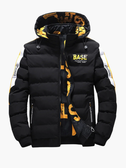 Men's Jacket - Woven Fabric - Stand Collar With Hood - Regular Fit - Quilted