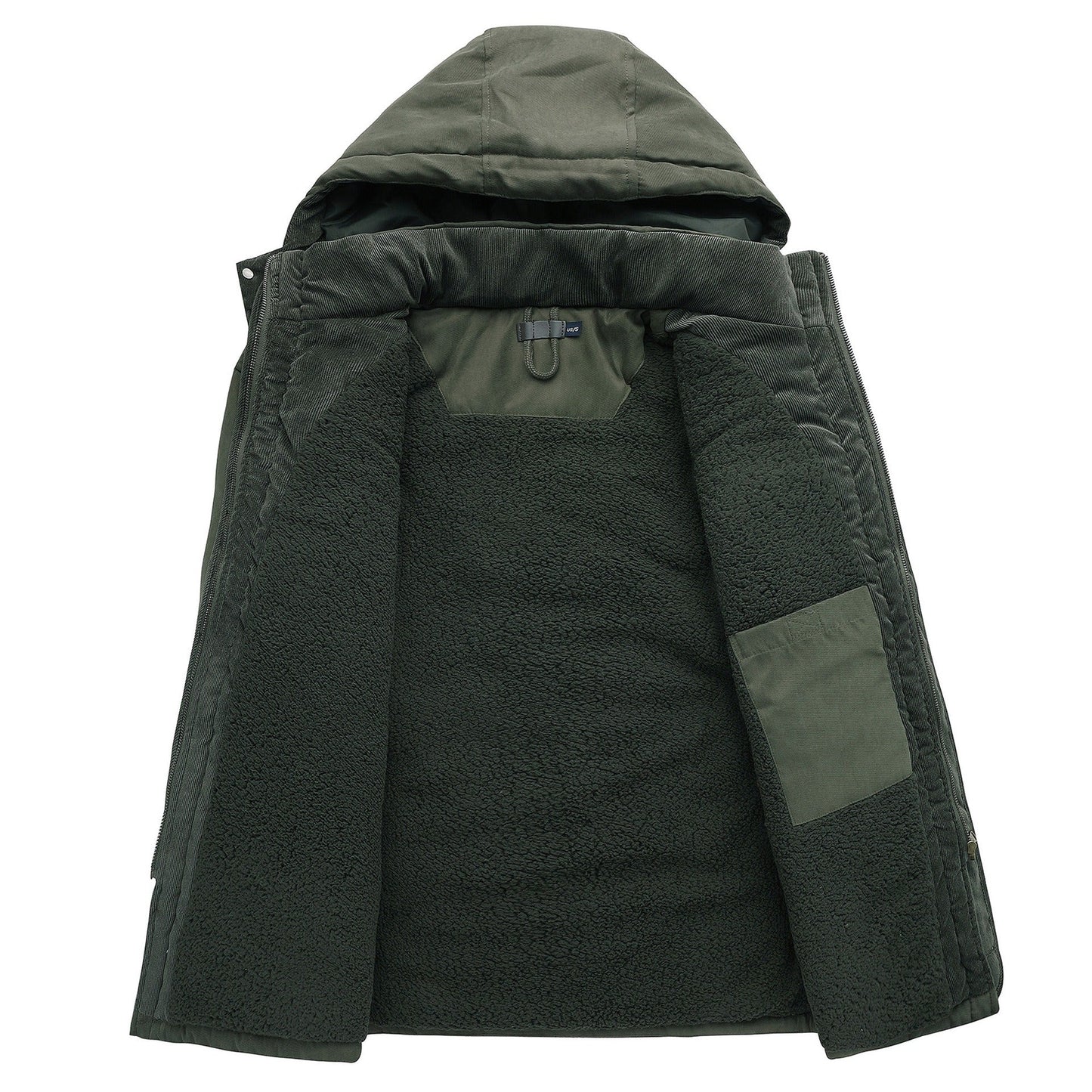 Joshua Hooded Jacket | Fleece Lined, Corduroy Trim Jacket