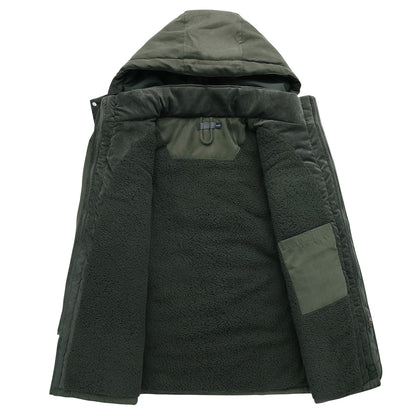 Joshua Hooded Jacket | Fleece Lined, Corduroy Trim Jacket