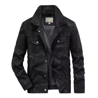 Men's jacket – Slim fit – Suede – Chest pockets – Button closure