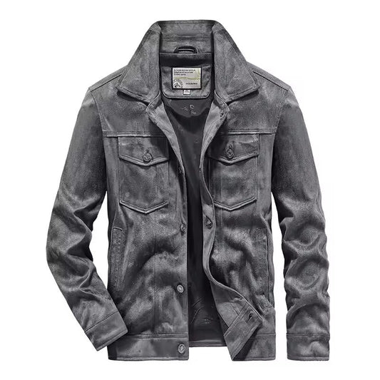 Veste homme – Coupe slim – Suédine – Poches poitrine – Fermeture boutonnée