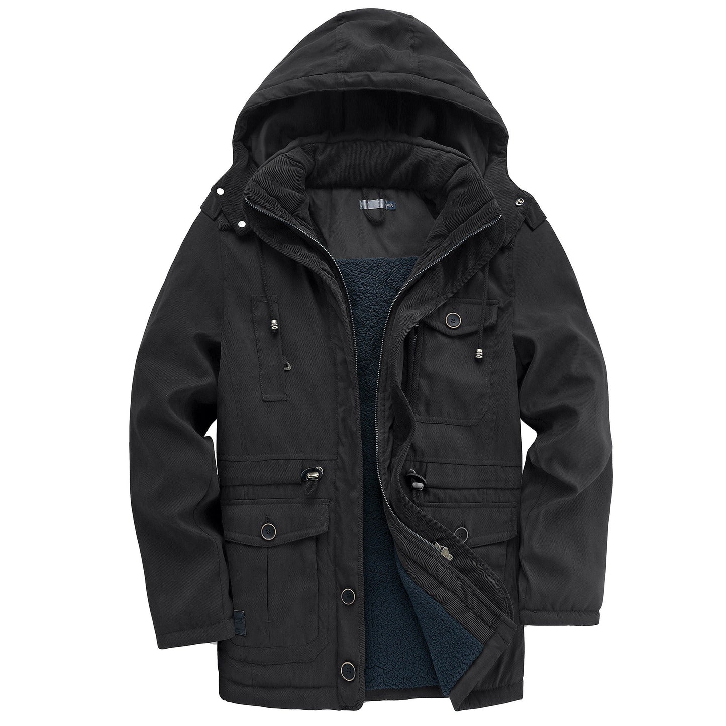 Joshua Hooded Jacket | Fleece Lined, Corduroy Trim Jacket