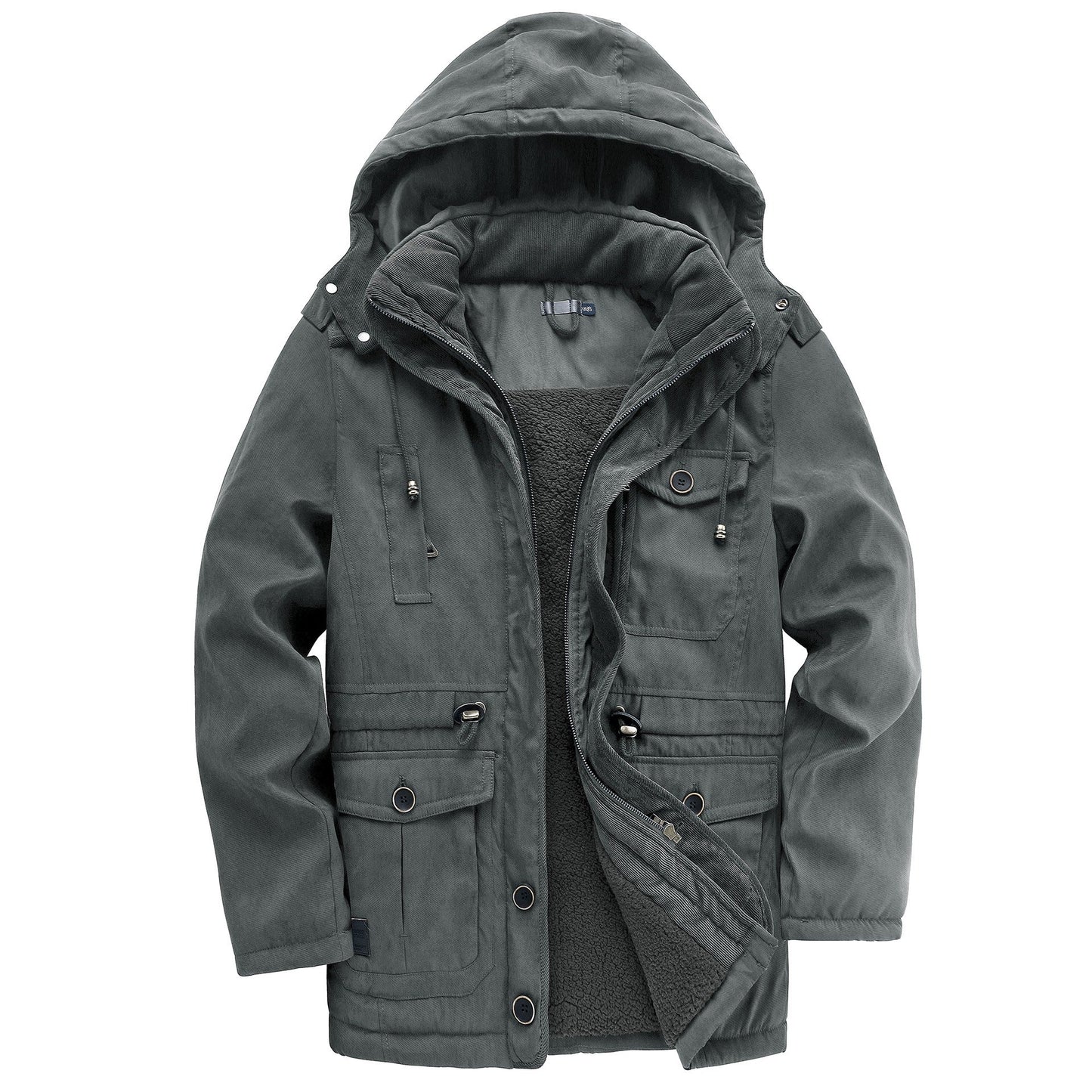 Joshua Hooded Jacket | Fleece Lined, Corduroy Trim Jacket