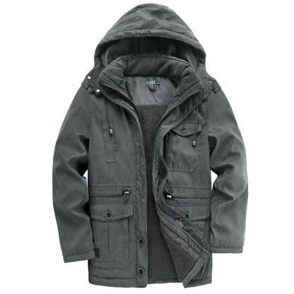 Joshua Hooded Jacket | Fleece Lined, Corduroy Trim Jacket