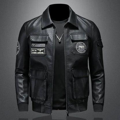 Blouson homme – Coupe slim – Style bomber – Patches brodés – Poches utilitaires