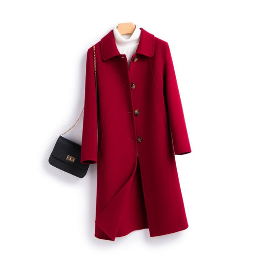 Georgia Knee-Length Coat | Button Front Collared Coat