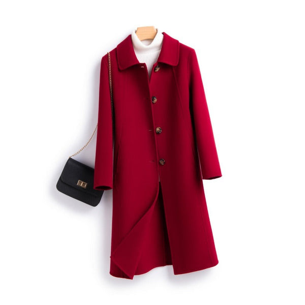 Georgia Knee-Length Coat | Button Front Collared Coat