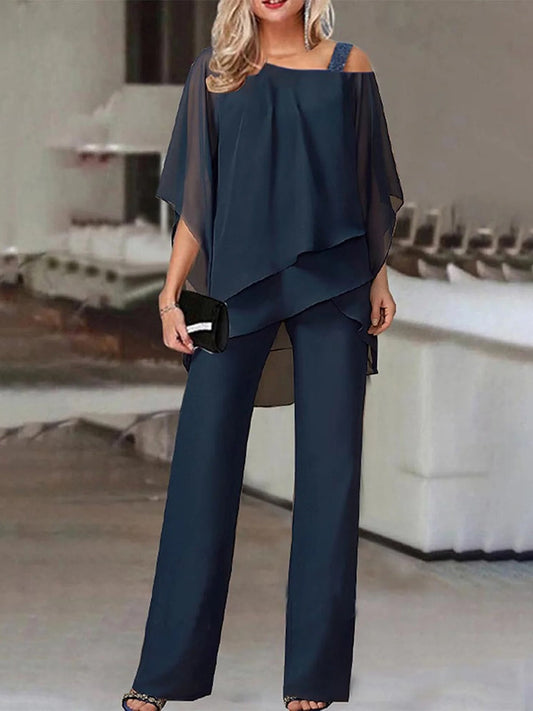 Women's Two-Piece Set – Off-Shoulder Top – Flowing Cut – Airy Fabric