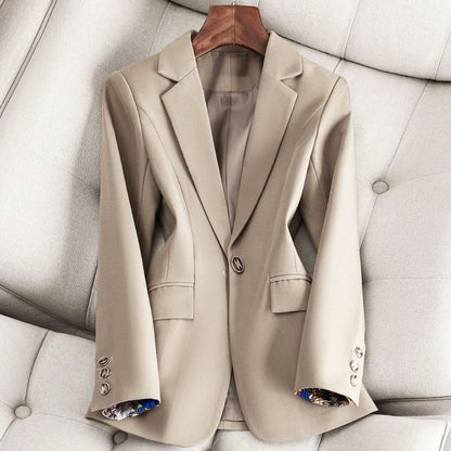 Women's Blazer - Woven Fabric - Fitted cut - Shawl collar - Long sleeves