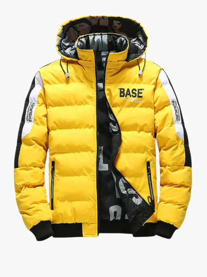 Men's Jacket - Woven Fabric - Stand Collar With Hood - Regular Fit - Quilted