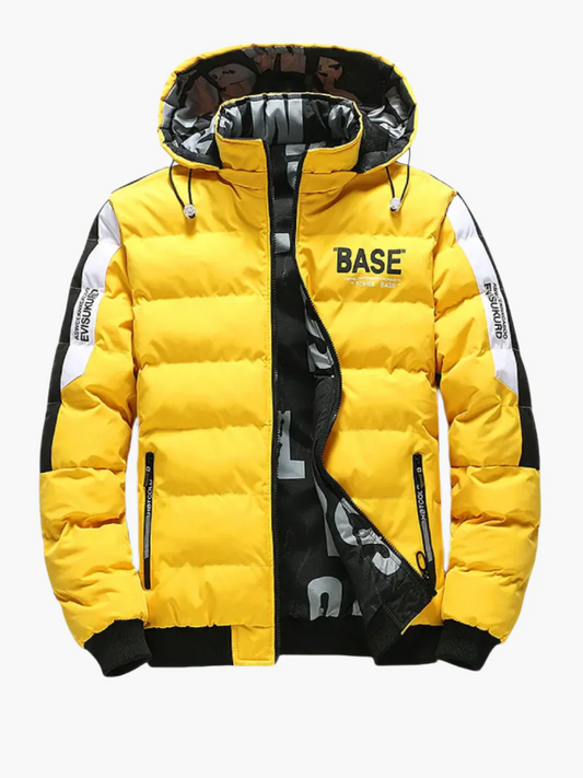 Men's Jacket - Woven Fabric - Stand Collar With Hood - Regular Fit - Quilted