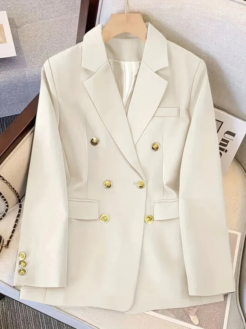 Women's Blazer - Woven Fabric - Slim Fit - Notched Lapel Collar - Long Sleeves