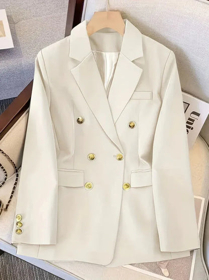 Women's Blazer - Woven Fabric - Slim Fit - Notched Lapel Collar - Long Sleeves