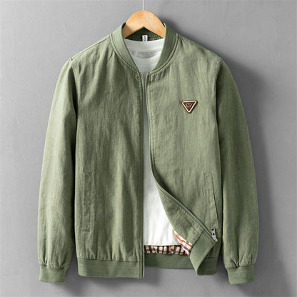 Men's jacket – Regular fit – Breathable textured fabric – Ribbed zip collar