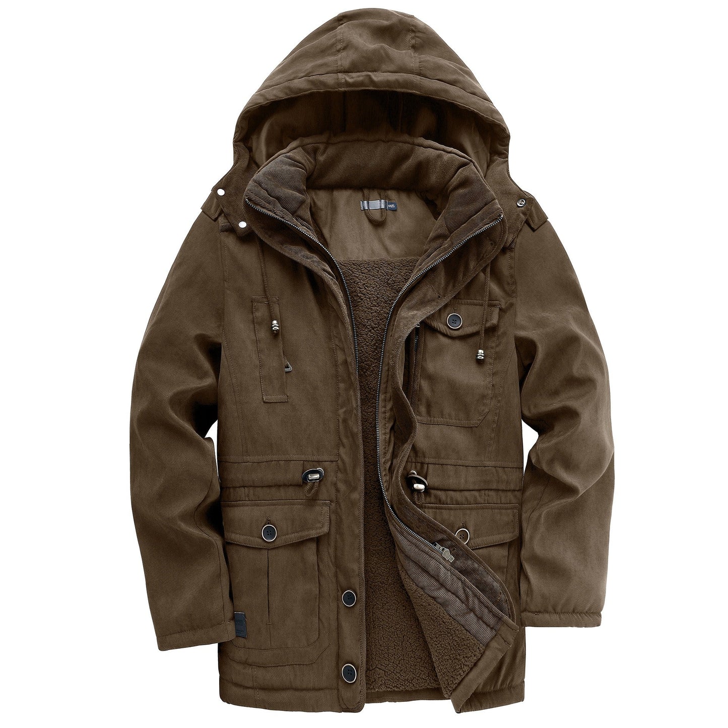 Joshua Hooded Jacket | Fleece Lined, Corduroy Trim Jacket