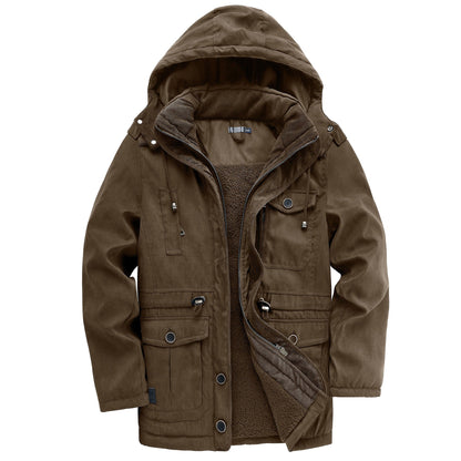 Joshua Hooded Jacket | Fleece Lined, Corduroy Trim Jacket