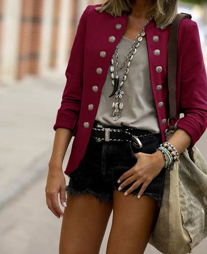 Women's Jacket – Fitted cut – Woven Textured Fabric – Button Front
