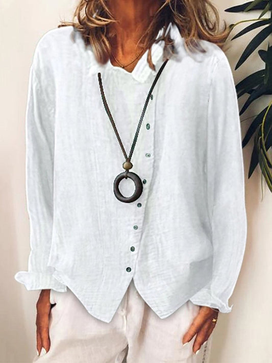 Chemise longue femme – Coupe décontractée – Fibres naturelles – Style casual élégant