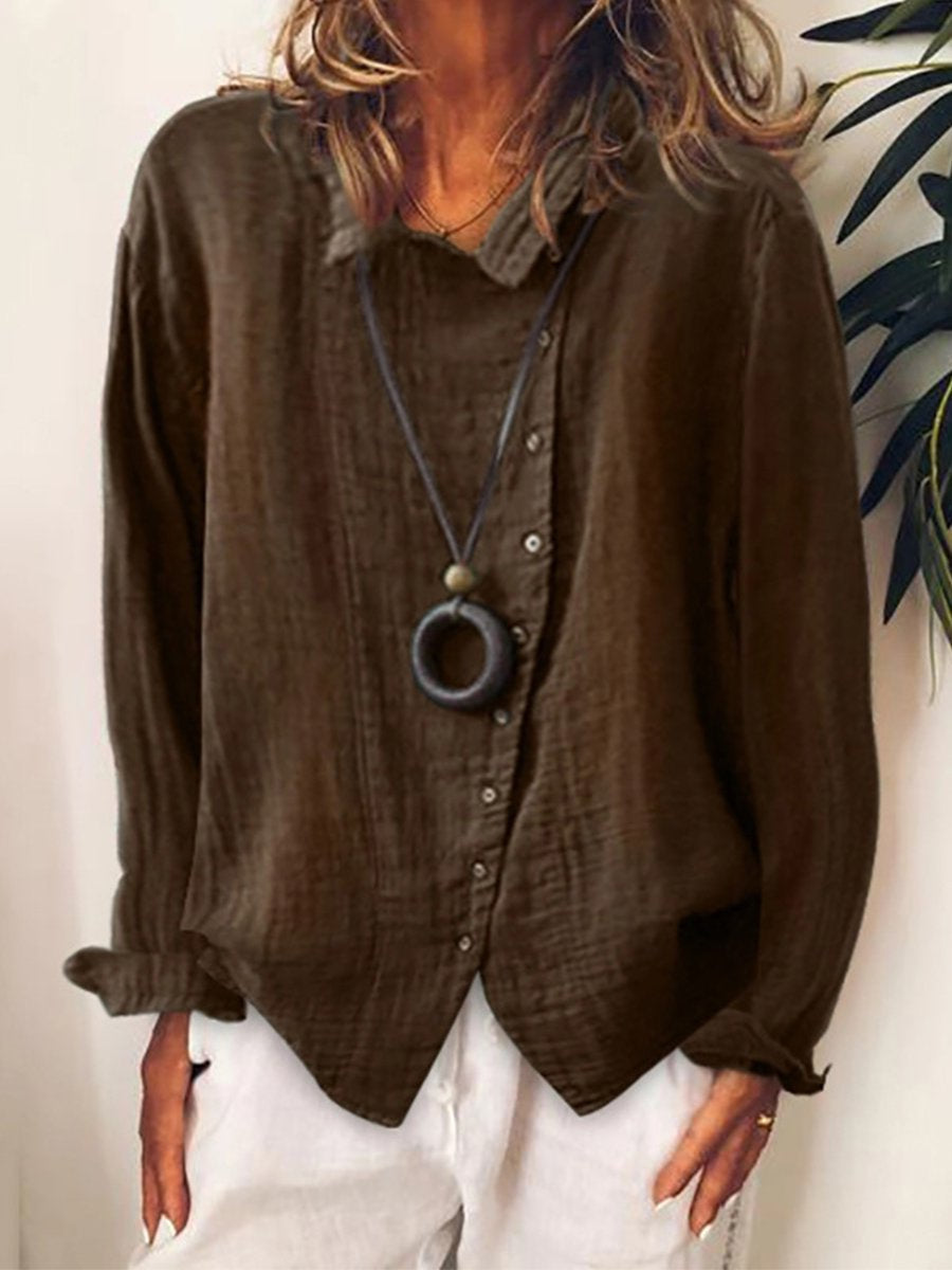 Chemise longue femme – Coupe décontractée – Fibres naturelles – Style casual élégant