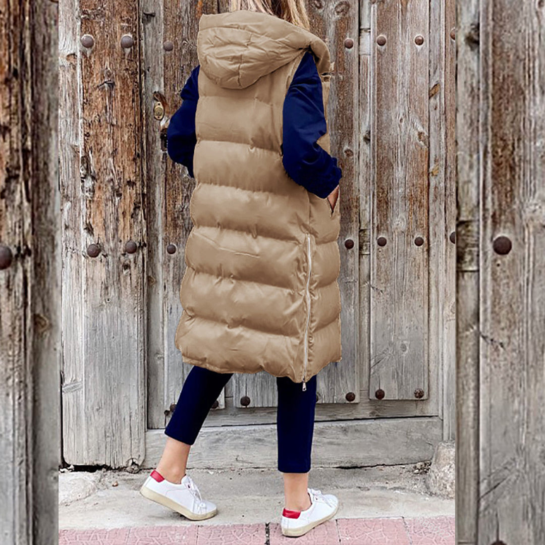 Chiara Hooded Puffer Vest | Quilted With Pockets Puffer Vest