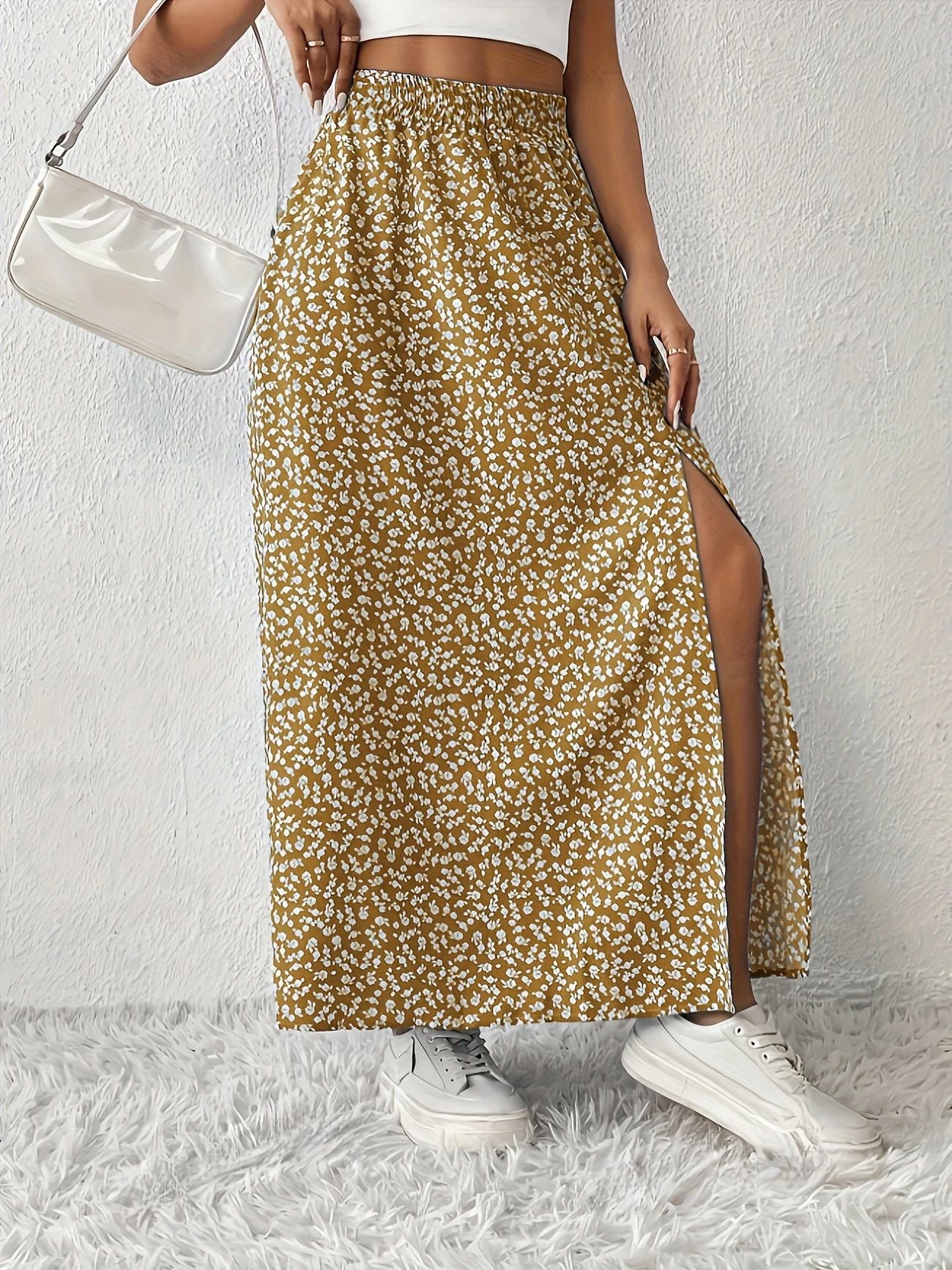 Long slit skirt for women - Floral print