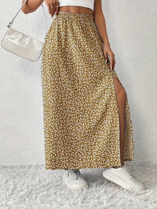 Long slit skirt for women - Floral print