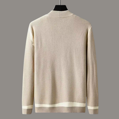 Edward V-Neck Cardigan | Contrast Stripes, Button Front Cardigan