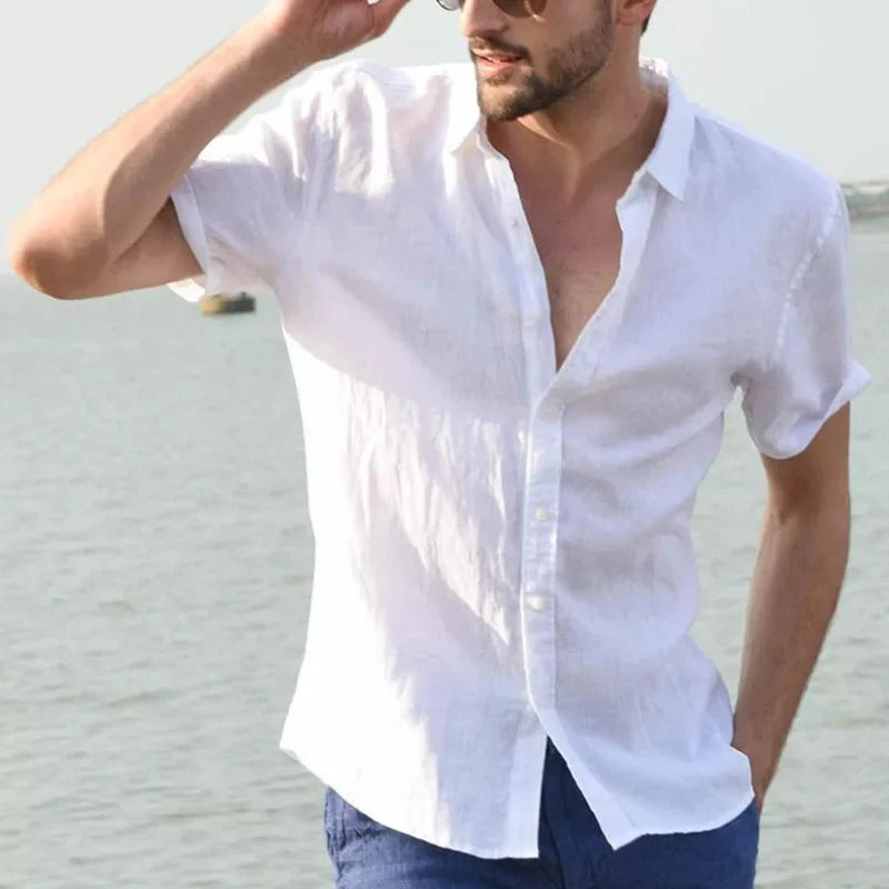 Men's short-sleeve shirt – Relaxed fit – Breathable natural fibers