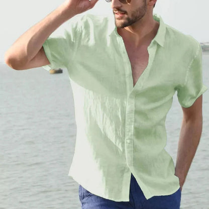Men's short-sleeve shirt – Relaxed fit – Breathable natural fibers