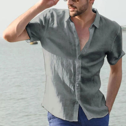 Men's short-sleeve shirt – Relaxed fit – Breathable natural fibers