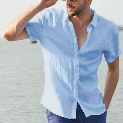 Men's short-sleeve shirt – Relaxed fit – Breathable natural fibers