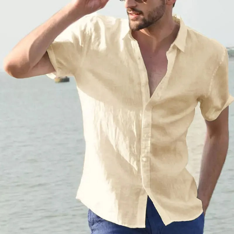Men's short-sleeve shirt – Relaxed fit – Breathable natural fibers