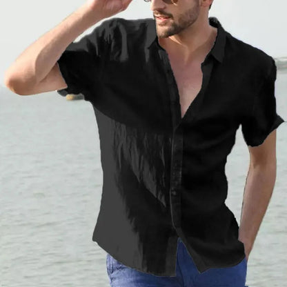 Men's short-sleeve shirt – Relaxed fit – Breathable natural fibers