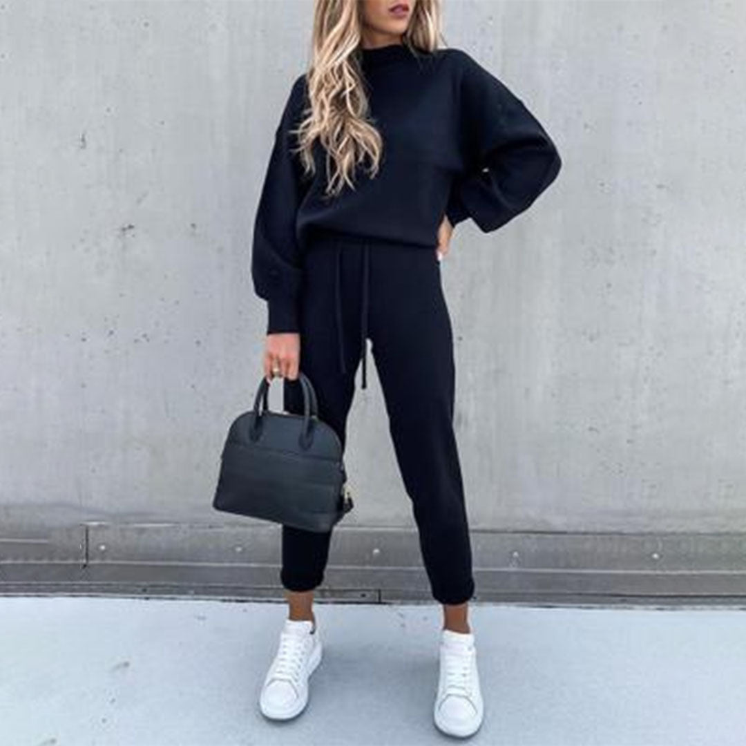 Bianca Relaxed Fit Two-Piece Set | Mock Neck Two-Piece Set