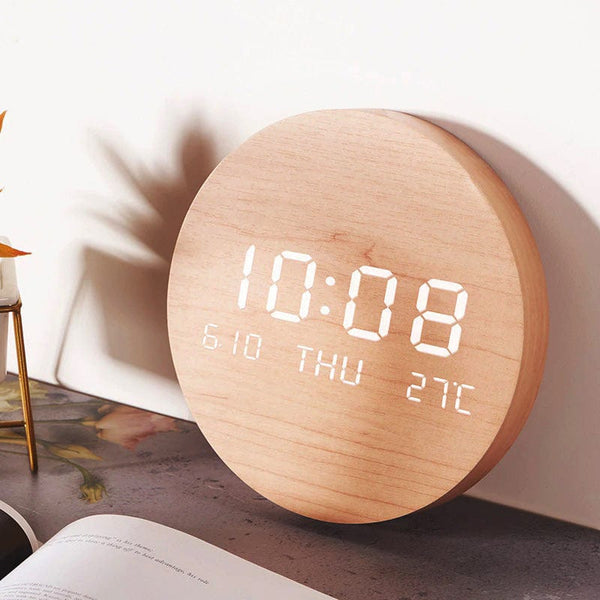 Wood LED Digital Wall Clock