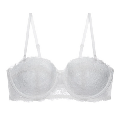 Women's balconette bra – Elegant lace – Underwires – Adjustable straps