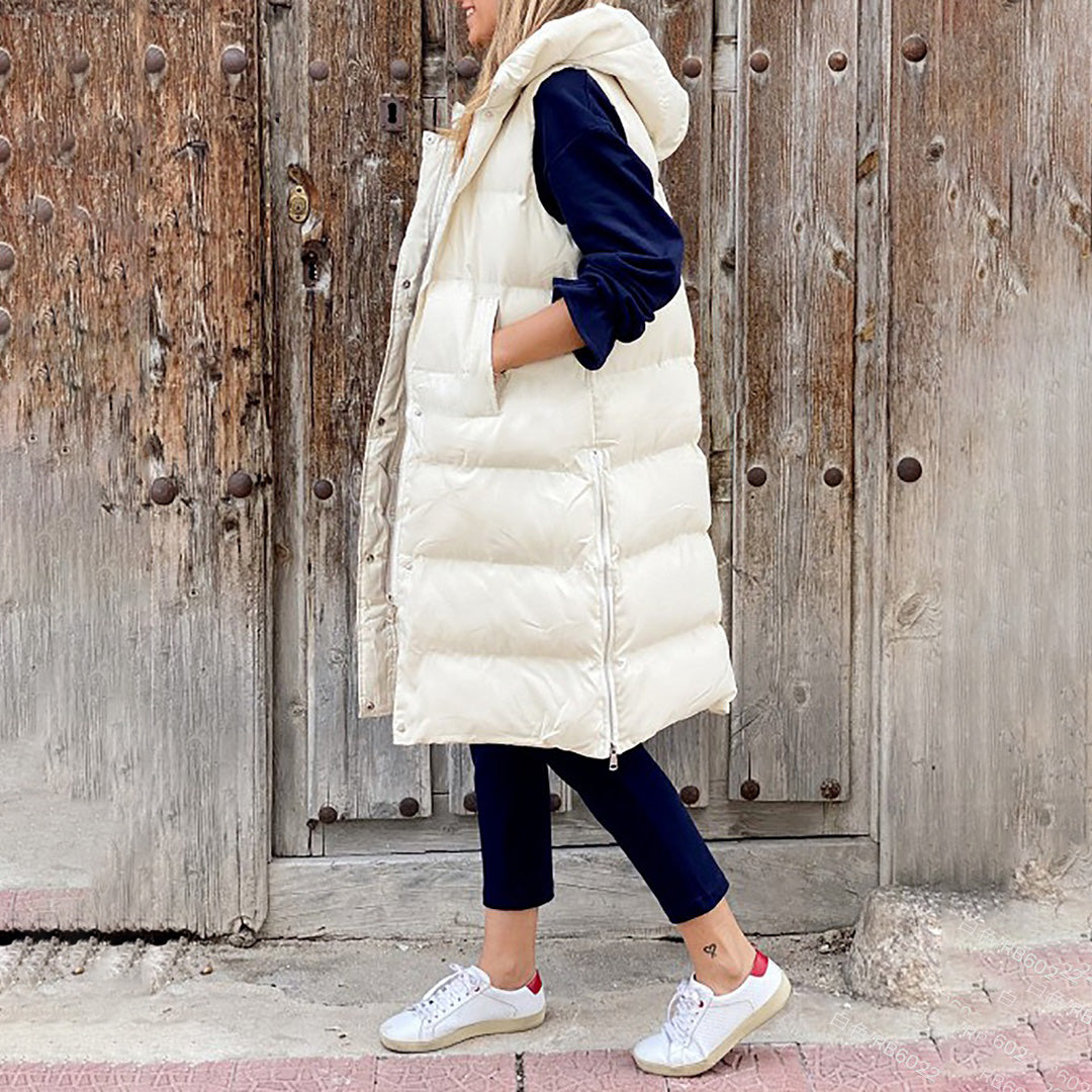Chiara Hooded Puffer Vest | Quilted With Pockets Puffer Vest