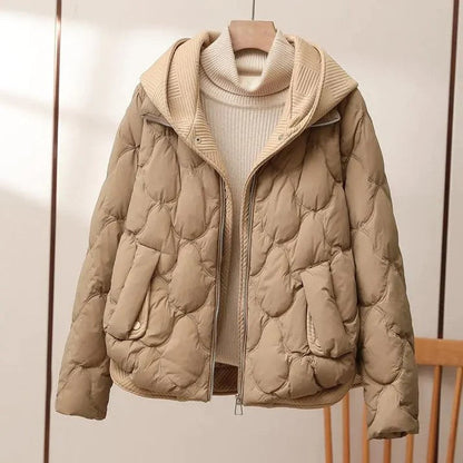 Women Jacket - Synthetic Fabric - Stand Collar - Hip Length