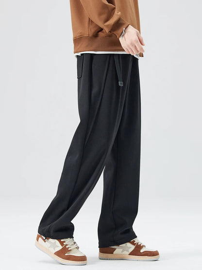 Isaac Wide-Leg Trousers | Pleated Belted Trousers