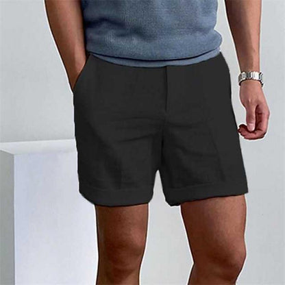 Men's shorts – Breathable linen – Straight cut – Casual rolled hem