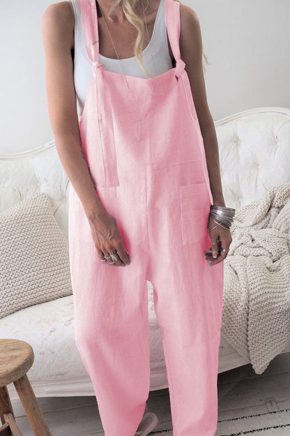 Women's jumpsuit – Loose fit – Wide legs – Adjustable straps – Practical pockets