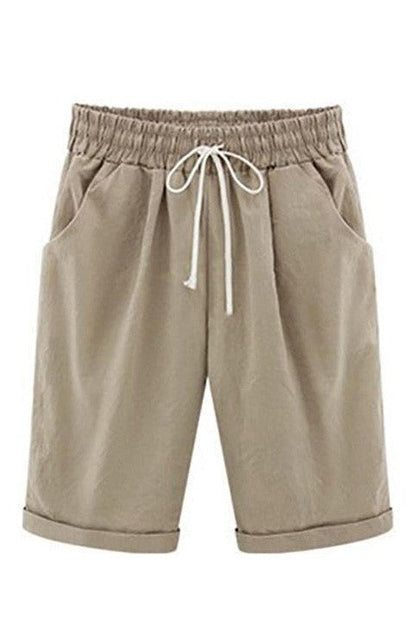Women's shorts – Loose fit – Elastic waistband with drawstring – Soft breathable fabric – Practical pockets