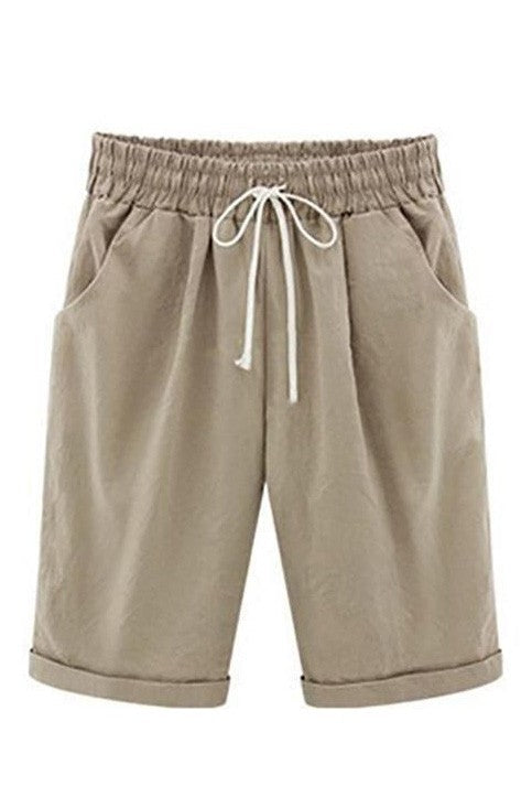 Women's shorts – Loose fit – Elastic waistband with drawstring – Soft breathable fabric – Practical pockets