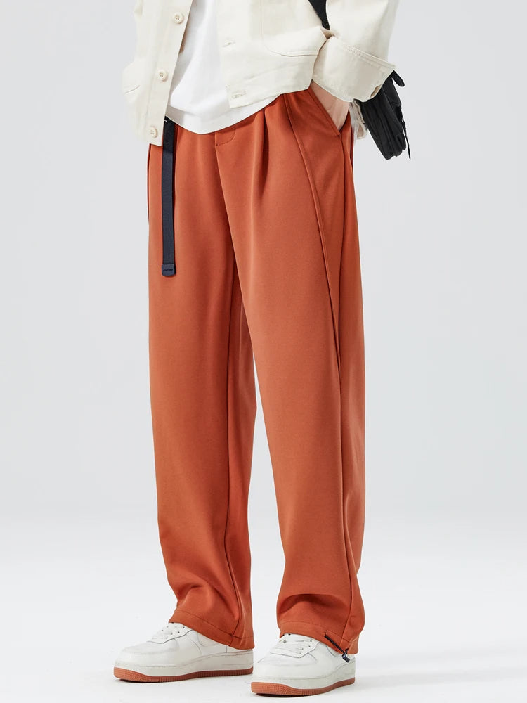Isaac Wide-Leg Trousers | Pleated Belted Trousers