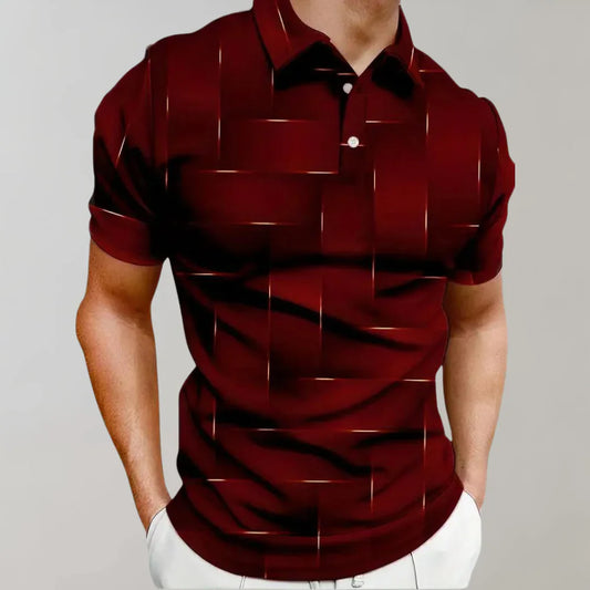 Men's Polo – Slim Fit – Soft Breathable Knit – Short Sleeves – Buttoned Collar