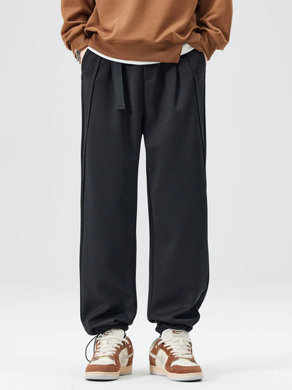 Isaac Wide-Leg Trousers | Pleated Belted Trousers