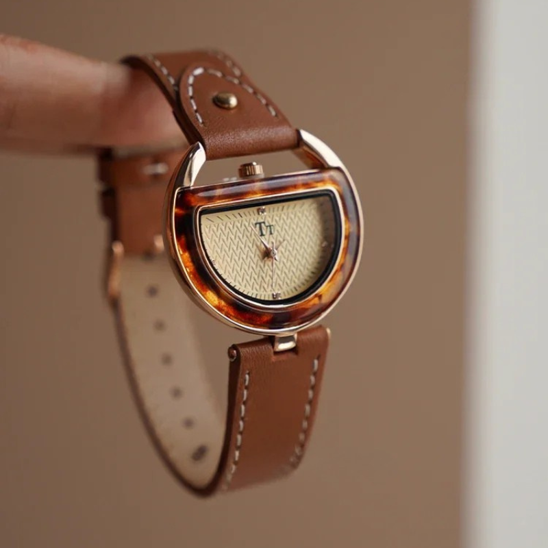 Beatrice Slim Wrist Watch | D-Shaped Dial Wrist Watch